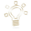 Bulb light icon of old paper