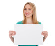Photo: woman with blank white board woman with blank white board
