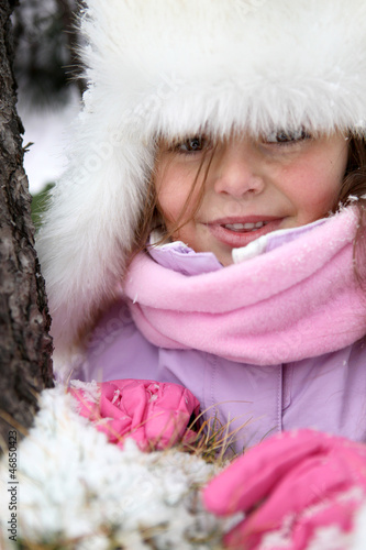 Photo: Little girl stood in the snow Little girl stood in the snow