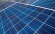 Close up of an array of solar panels