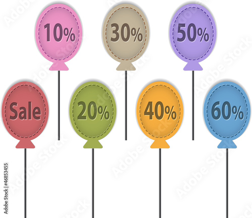 Vector: Sale balloon labels Sale balloon labels