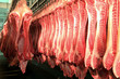 Fresh meat in a cold cut factory