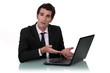 Man demonstrating a laptop