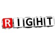 3D Right Button Click Here Block Text