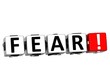 3D Fear Button Click Here Block Text