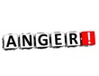 3D Anger Button Click Here Block Text