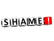 3D Shame Button Click Here Block Text