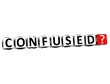 3D Confused Button Click Here Block Text