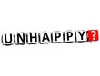 3D Unhappy Button Click Here Block Text