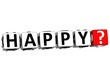 3D Happy Button Click Here Block Text