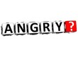 3D Angry Button Click Here Block Text