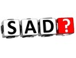 3D Sad Button Click Here Block Text