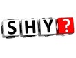 3D Shy Button Click Here Block Text