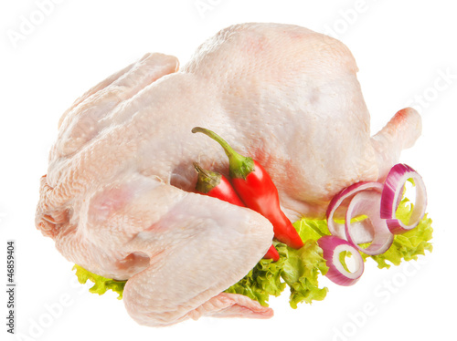 Photo: raw chicken isolated on white raw chicken isolated on white