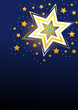 Illustration: Stars on a blue background with golden lines Stars on a blue background with golden lines