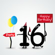 sweet 16 years birthday card numbers