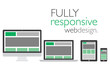 Fully responsive web design in electronic icon devices vector