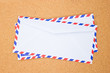 Backside of vintage envelope on board.