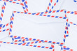 Backside of vintage envelope on board.