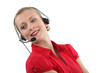 Woman wearing a headset