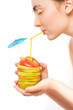 Woman holding a "cocktail"