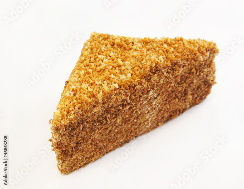 Photo: Triangular cake covered with chocolate chips Triangular cake covered with chocolate chips
