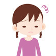 女の子 上半身 仏頂面