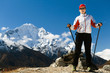 Woman hiking Himalayas