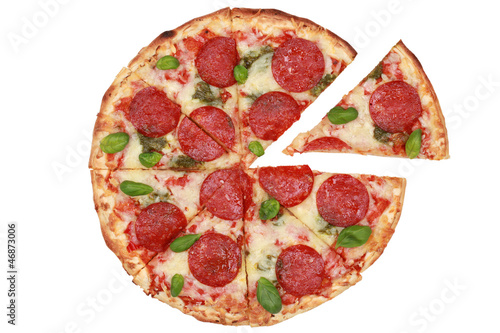 Photo: Geschnittene Pizza Salami Geschnittene Pizza Salami
