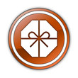 Orange Glossy Button "Present / Gift"