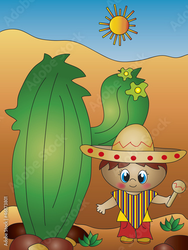 Illustration: mexican child mexican child