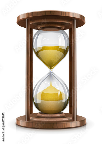 Vector: vintage hourglass in wooden frame vector illustration isolated vintage hourglass in wooden frame vector illustration isolated