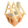 Structure of house in construction. Illustration