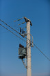 high voltage electrical towers in line
