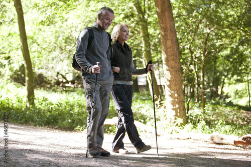 Photo: A mature couple walking in the countryside A mature couple walking in the countryside