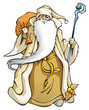 Santa Claus carrying sack with gifts, vector