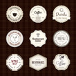 Label set for restaurant and cafe