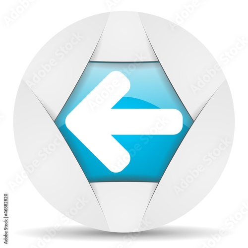 Illustration: arrow left round blue web icon on white background arrow left round blue web icon on white background