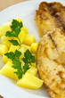 Fried fish with boiled potatoes