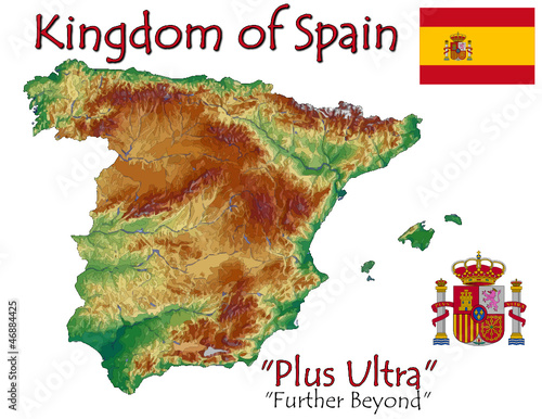 Vector: Spain Europe national emblem map symbol motto Spain Europe national emblem map symbol motto