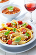 Foto: Pasta with vegetable stew Pasta with vegetable stew