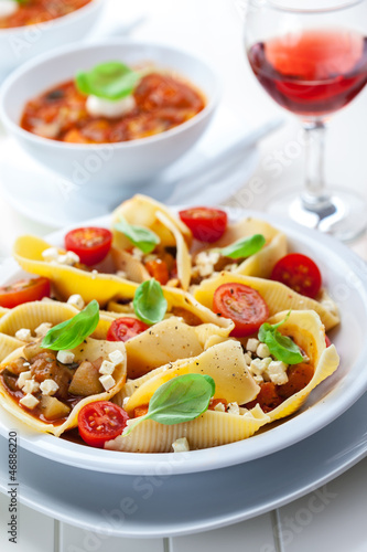 Photo: Pasta with vegetable stew Pasta with vegetable stew