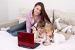 The three sisters make purchases via the Internet on credit card