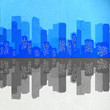 Rice paper cut  cityscape mirror