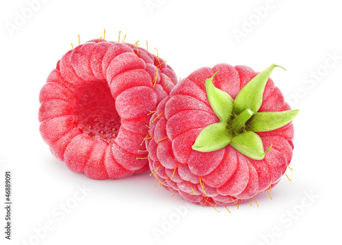 Photo: Raspberry isolated on white Raspberry isolated on white