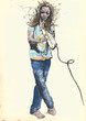 Melodion player - Disheveled cool dude.