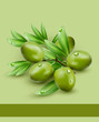 vector background with green olives