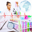 Collage with scientist in laboratory