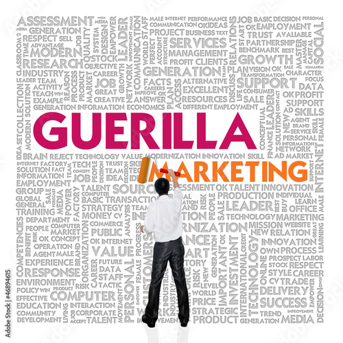 Illustration: Business word cloud for business and finance concept, Guerilla m Business word cloud for business and finance concept, Guerilla m