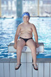 happy child on swimming pool